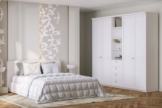 Шкаф распашной София РАХ-10 в белом цвете с гладкими фасадами