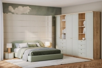 Шкаф распашной София РАХ-10 в белом цвете с гладкими фасадами