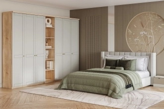 Шкаф распашной София РАХ-10 в белом цвете с гладкими фасадами