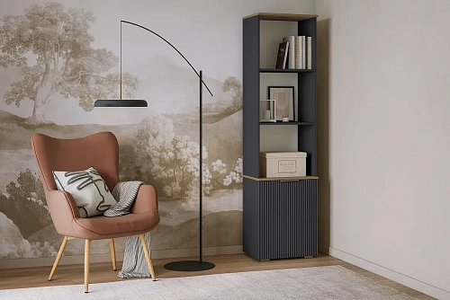 Стеллаж Салерно NEW 1 Графит - фото 1