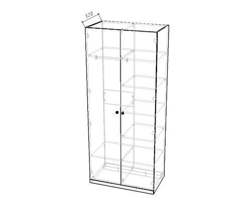 Шкаф распашной Скарабей-2 Белый - фото 3