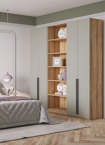 Шкаф распашной Хейсон-10 Кашемир Блэквуд Ячменный - фото 2