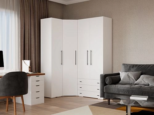 Шкаф угловой Калифорния-Стиль-13 Белый - фото 1