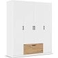 Шкаф распашной Бари-1 Белый / Дуб Бунратти