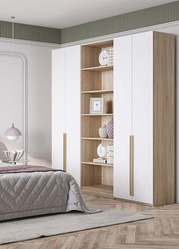 Шкаф распашной Хейсон-10 Белый Дуб Сонома - фото 2