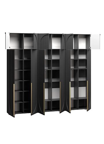 Шкаф распашной Брей-3 с антресолью Чёрный - фото 3