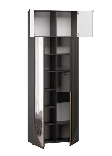 Шкаф распашной Брей-1.1 с антресолью Черный - фото 3