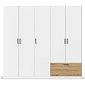 Шкаф распашной Бари-5 Белый / Дуб Бунратти