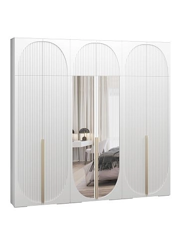 Шкаф распашной Брей-3.1 с антресолью Белый - фото 2