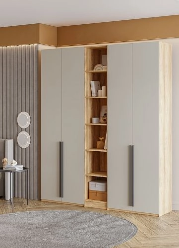 Шкаф распашной Хейсон-17 Кашемир Блэквуд Ячменный - фото 2