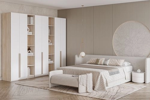 Шкаф распашной Хейсон-18 Белый Дуб Сонома - фото 1