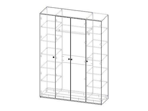 Шкаф распашной Колорадо-4 с зеркалом МДФ