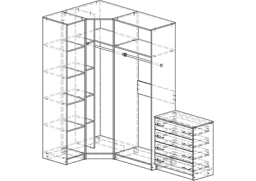 Шкаф угловой Меркурий-3