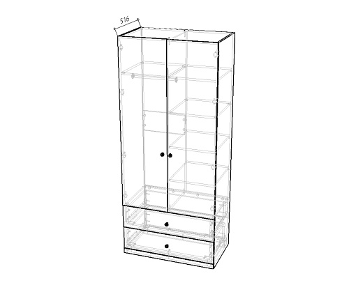 Шкаф распашной Стрекоза-2.2 Космея