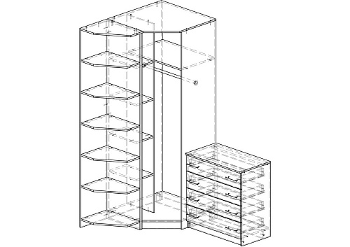 Шкаф угловой Меркурий-5
