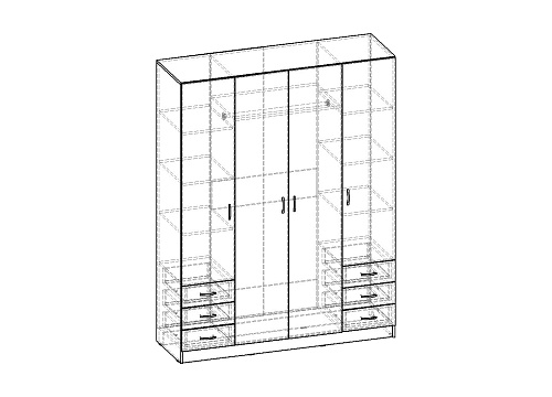 Шкаф распашной Рио-4.4