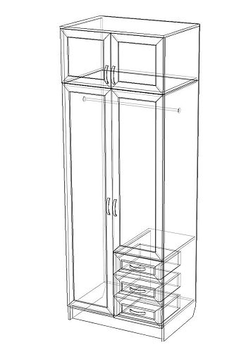 Шкаф распашной Лофт-5