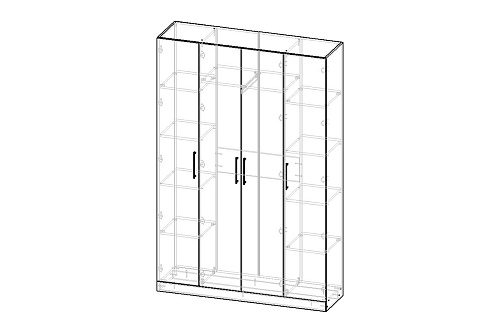 Шкаф распашной Дольче-4 МДФ Мокко
